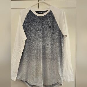 Buckle Hurley Blue and White Gradient Long Sleeve Shirt Large